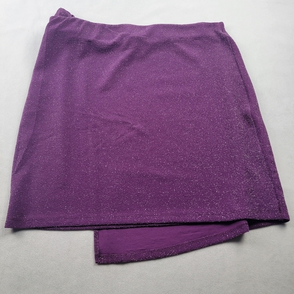 NWT Pieces lurex sparkle faux wrap mini skirt in Charisma - Picture 6 of 7